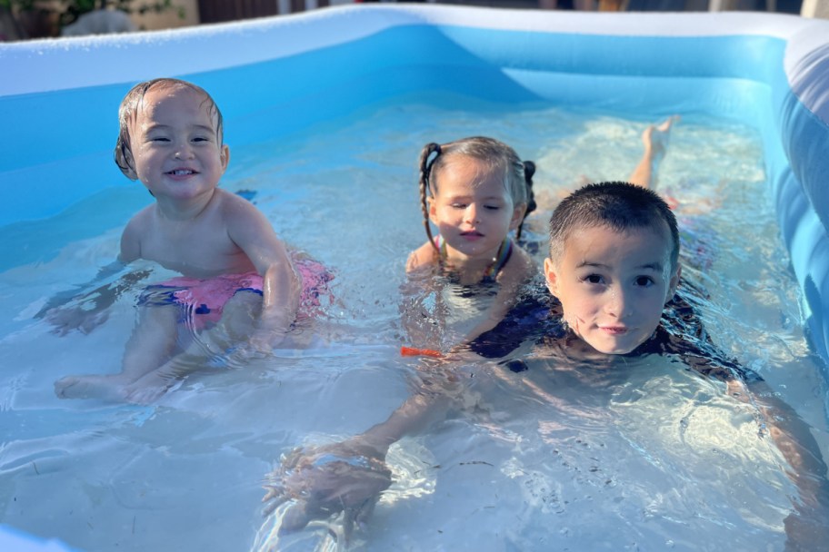 kids in above ground pool