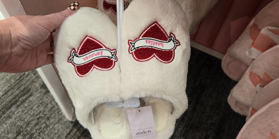 white besties slippers hanging 