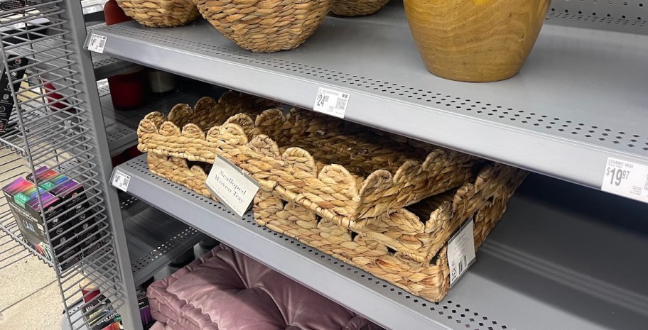 scalloped trays on store shelf