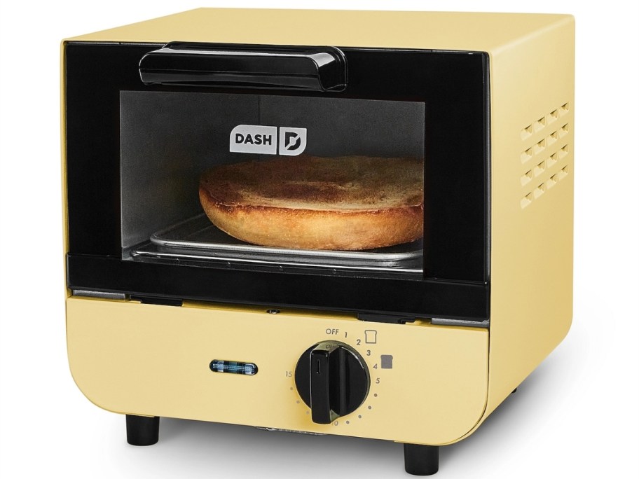 a yellow toaster oven