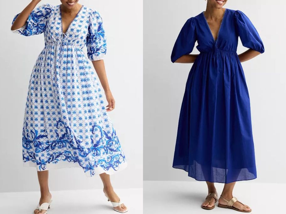 Stock images of two women wearing Farmer's Market Maxi Dresses