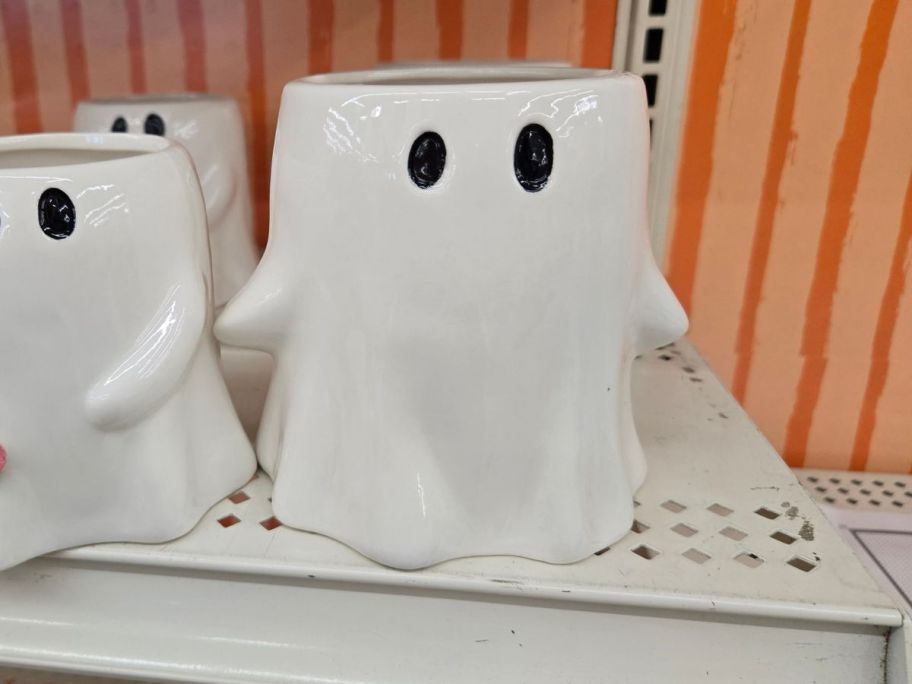 Ashland White Ceramic Ghost Container on shelf in store