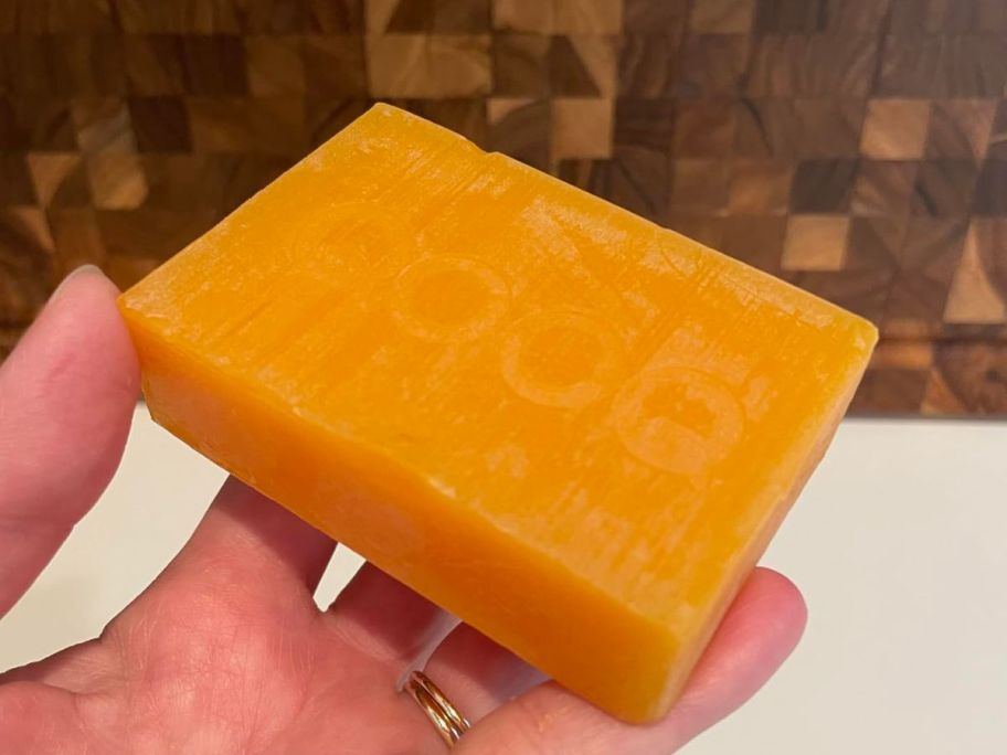 Turmeric Kojic Acid Bar Soap in hand