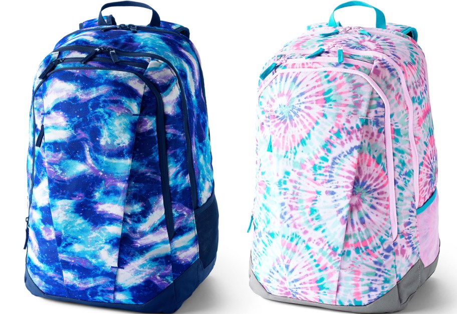 galaxy and tie-dye print backpacks