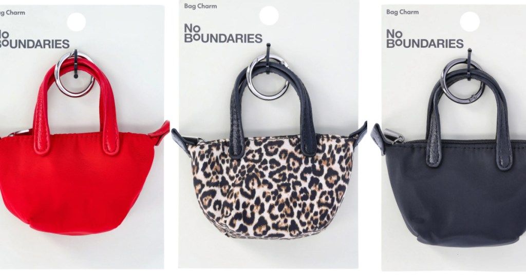 No boundaries, mini bag, charms and red black and leopard patterns