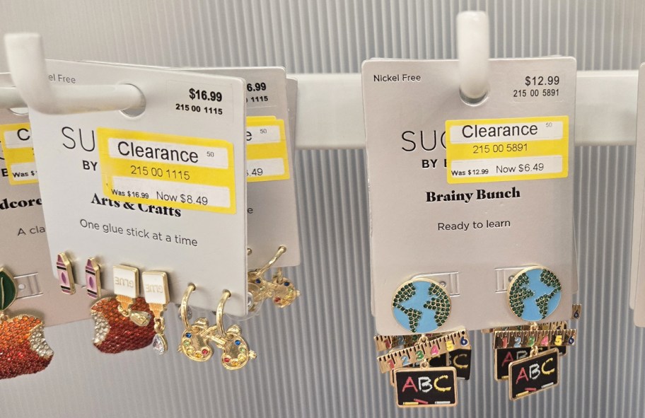 sets of teacher themed earrings on clearance