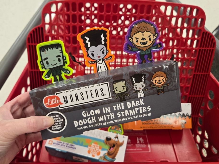 monsters Glow-In-The-Dark Dough w/ Stampers box in hand in store
