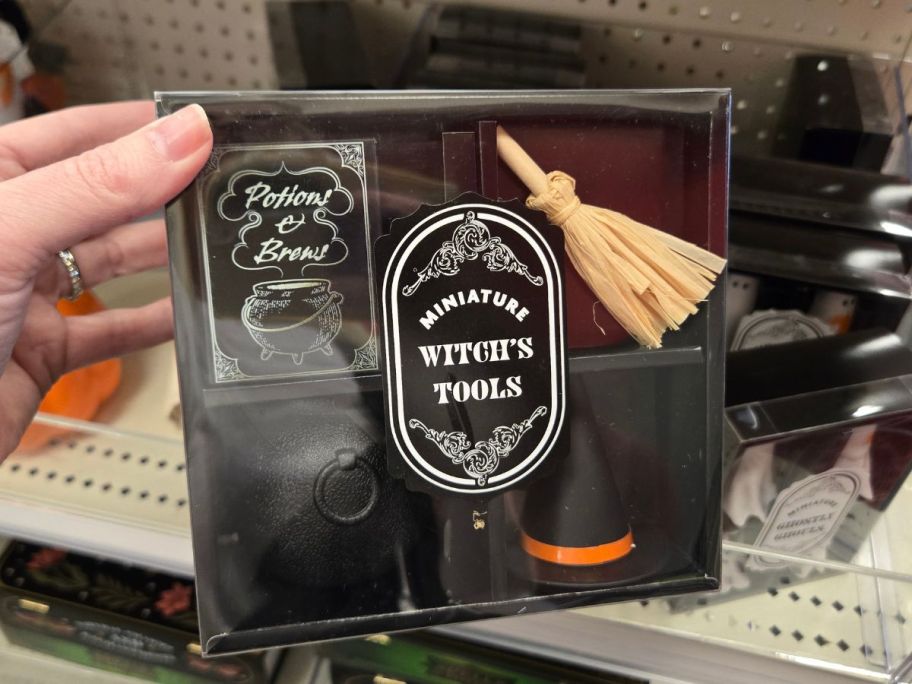 Miniature Witch's Tools box in hand in store
