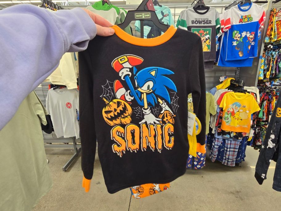 Sonic Hedgehog Boys Halloween Snug Fit Pajama Set in store