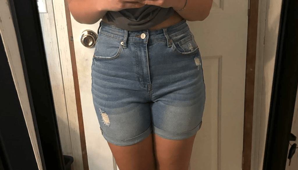 women wearing jean shorts 
