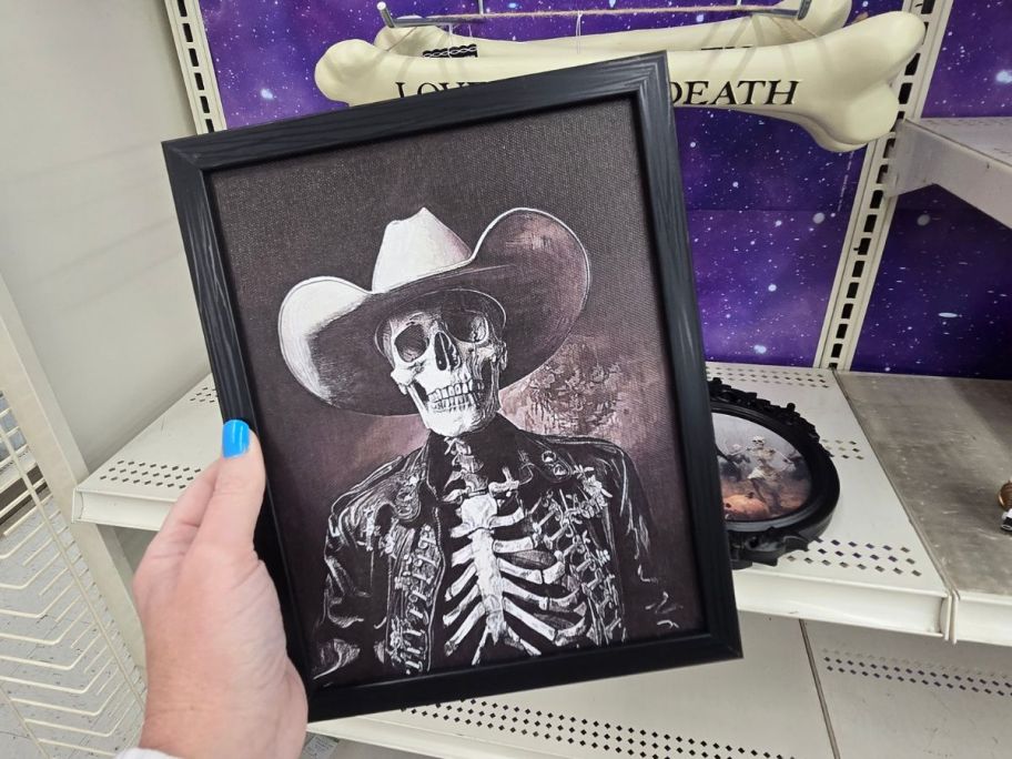 Skeleton Wall Art in hand in store