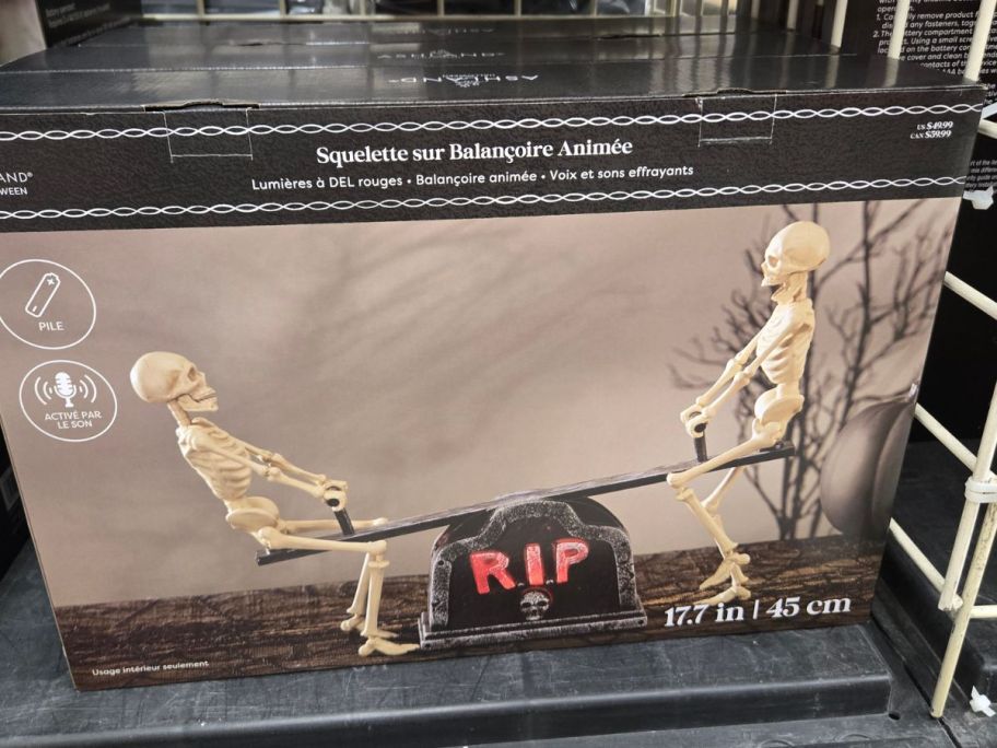 Animated See-Saw Skeleton box in store