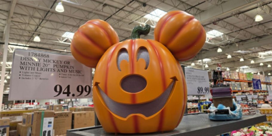 HUGE Disney Mickey Jack-O-Lantern Pumpkin at Costco + More Halloween Decor!