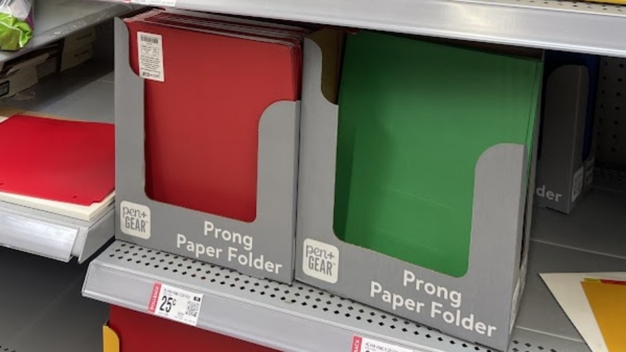boxes of paper pocket folders
