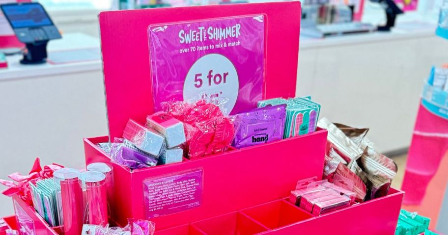 sweet and shimmer minis on display in store