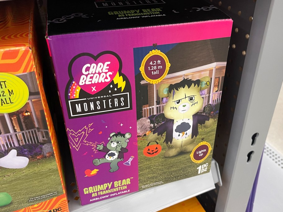 Care Bears Grumpy Bear Frankenstein Inflatable on store shelf