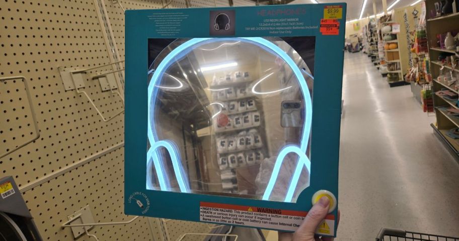 Artwork: neon headphones and mirror