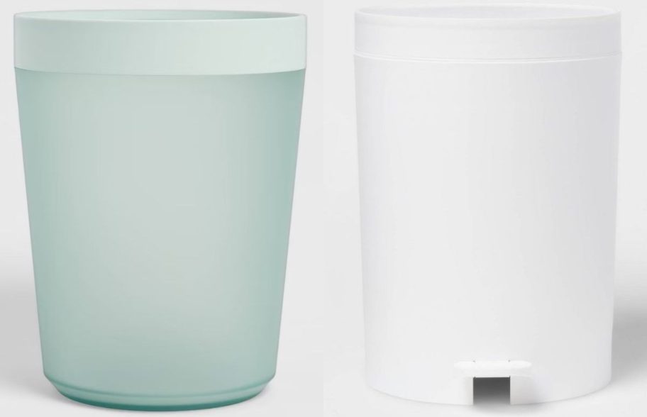 Stock images of two target bathroom trash cans