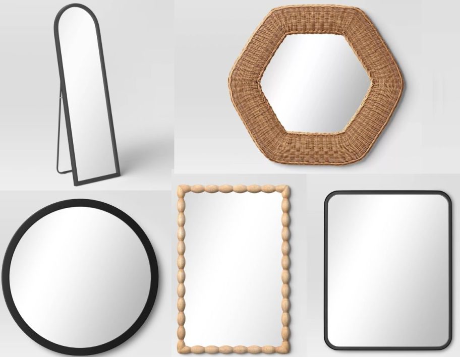 Stock images of 5 target mirrors