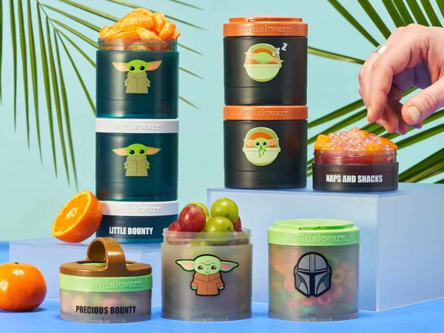 Whiskware Star Wars containers filled with various snacks