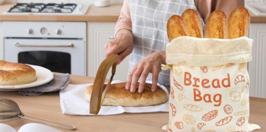 Bread Slicer + 2 Storage Bags Just $9.99 on Amazon (Reg. $20)
