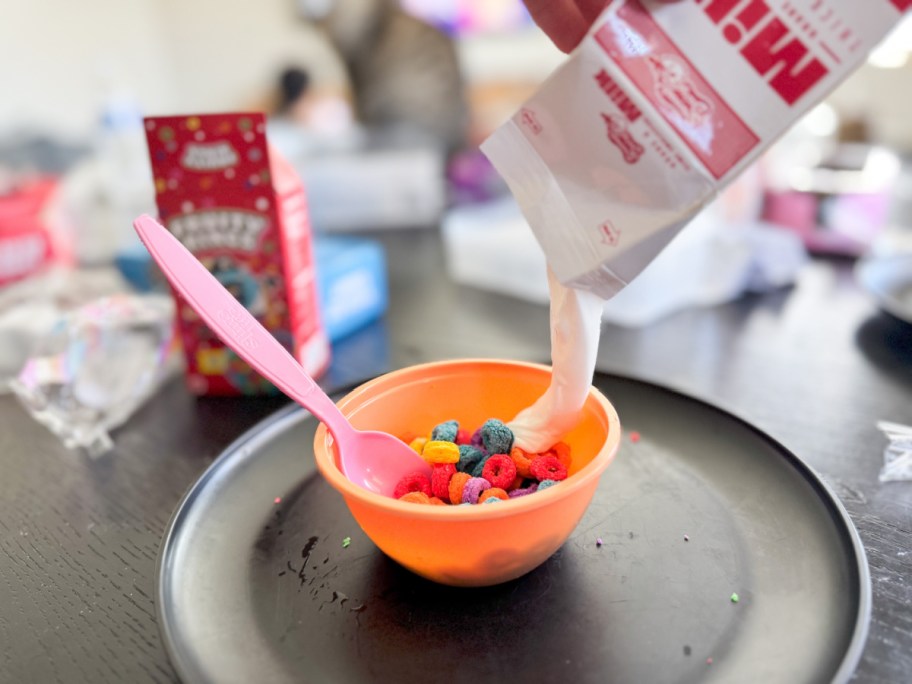 play slime kit that looks like a bowl of cereal and a carton of milk
