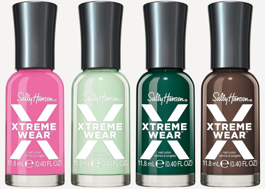 four bottle of sally hansen xtreme wear nail color