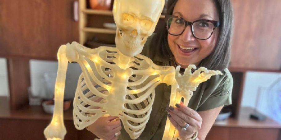 Walmart Has New Halloween Decor: LED Poseable Skeleton, Treat Jars & More!