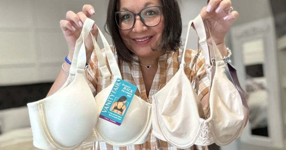 lina holding vanity fair bras