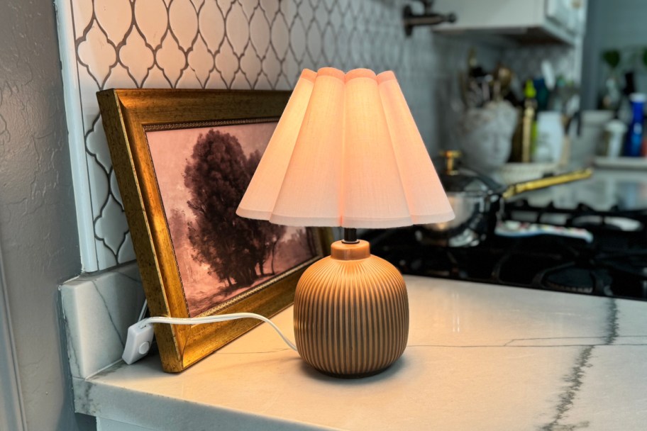 brown ceramic lamp