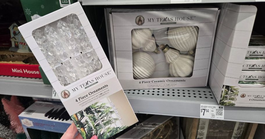 Ceramic Ornaments and plastic icicles 
