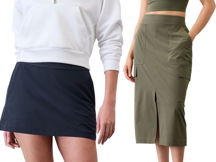 athleta skirts in black with green