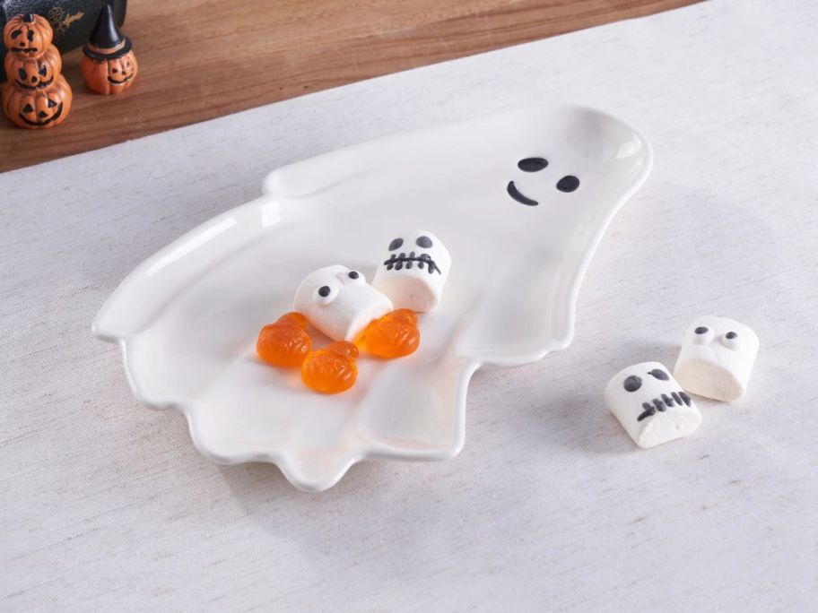 Ghost Figural Treat Tray on table