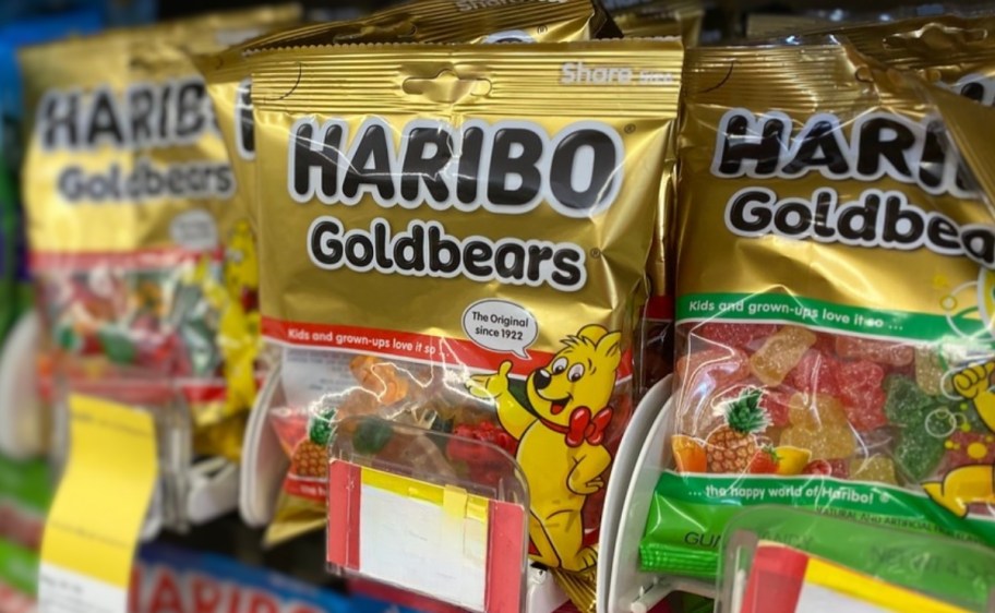 a bag of gold beaRS ON A STORE SHELF