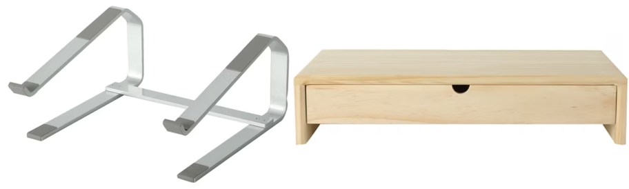 metal and wood monitor stands 