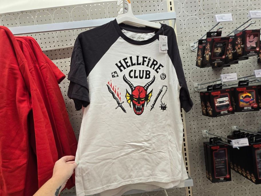 Stranger Things Men's Hellfire Club Costume Baseball Tee in store