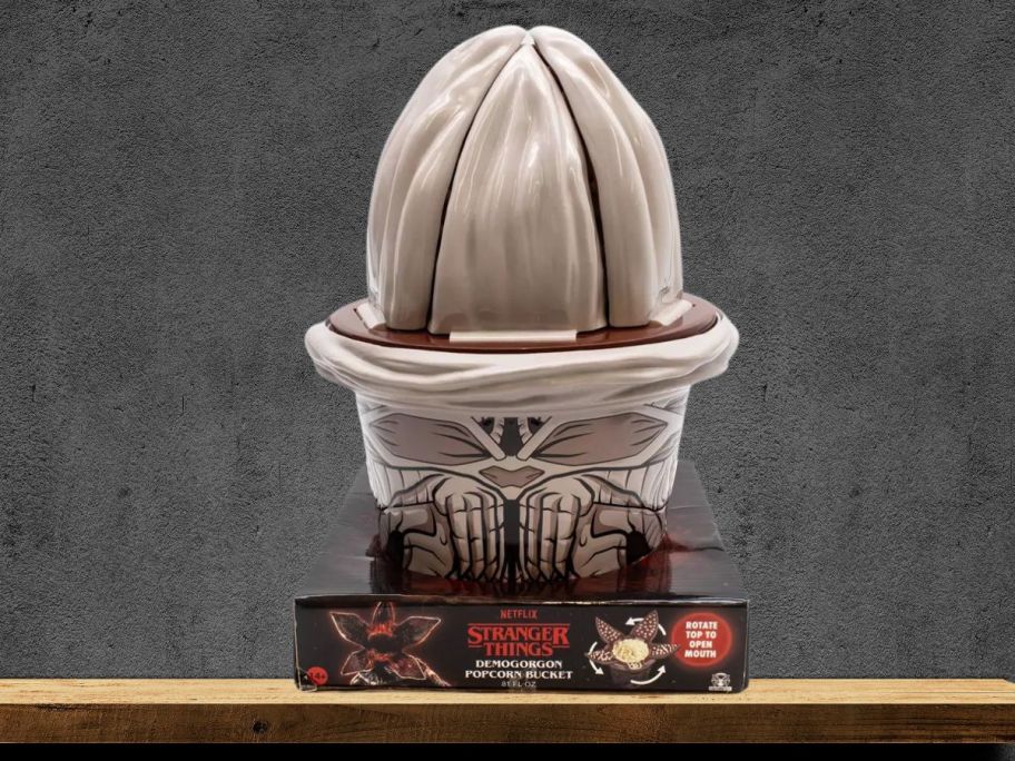 Demogorgon popcorn bucket on shelf