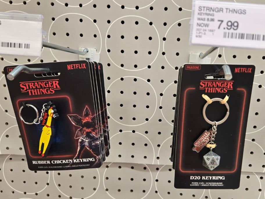 two stranger things keyrings in store