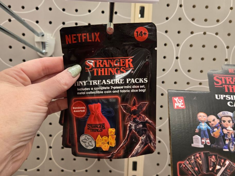 Stranger Things Tiny Treasure Pack in hand in store