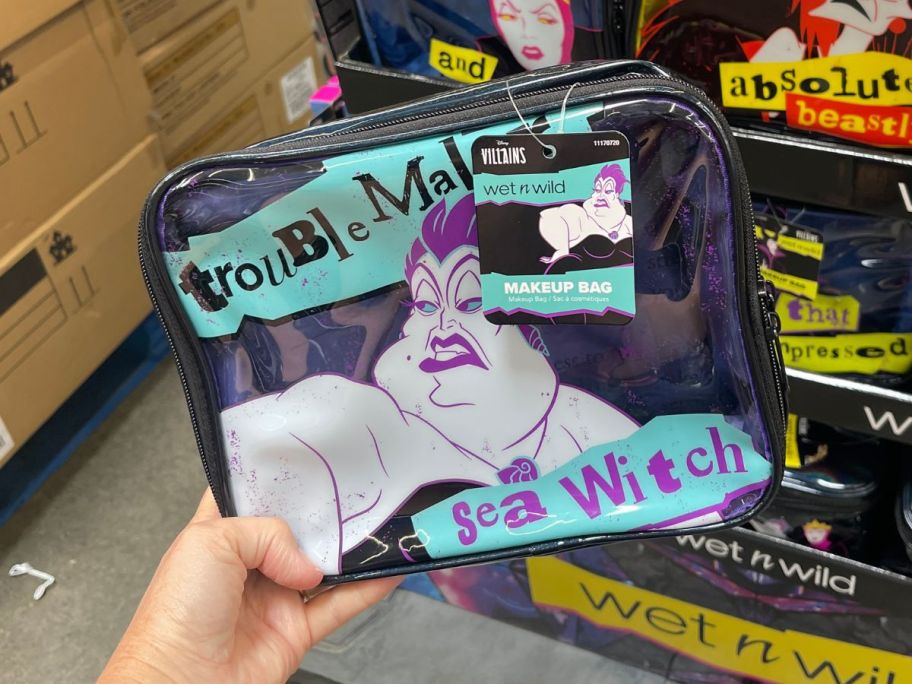 Wet N Wild Disney Villains Ursula Makeup Bag in hand in store