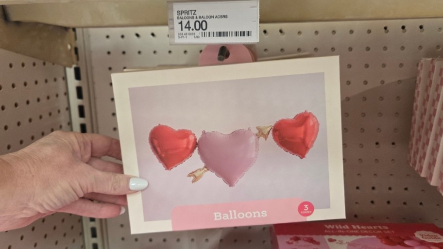 a 3 count bundle of heart balloons 