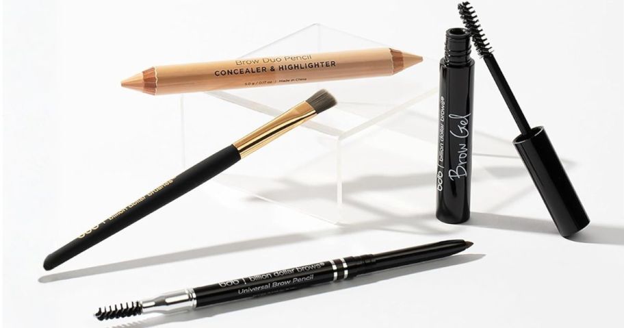 multiple eyebrow beauty items 