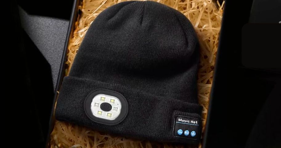 an LED BlueTooth Beanie
