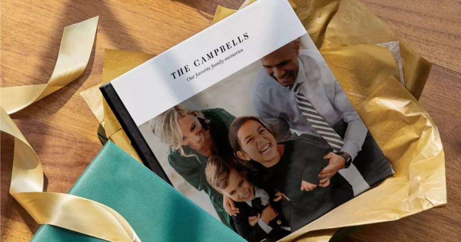 A box with a shutterfly Custom Photo Book in it
