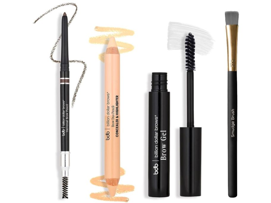 Billion Dollar Brows Brow Pencil, Brow Duo Pencil, Brow Gel and Smudge Brush