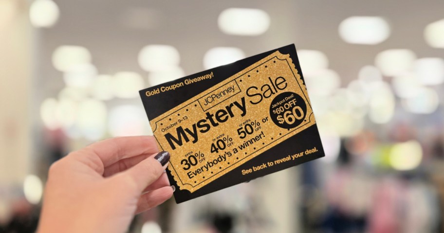 jcpenney mystery coupon in hand