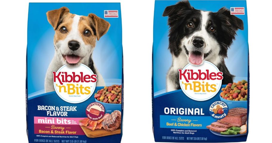 two kibbles n bits dog food bags
