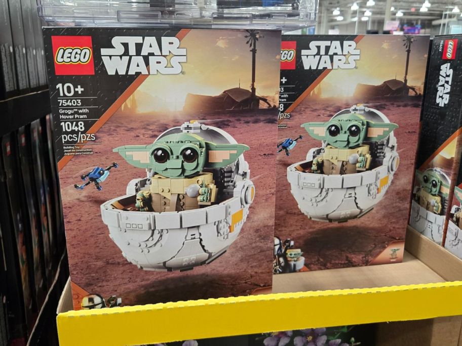 LEGO Star Wars Grogu w/ Hover Pram Set boxes in store