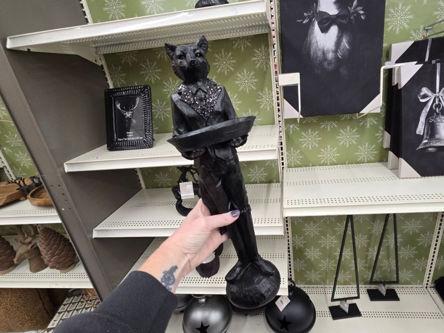 Black Deer Butler Tabletop D&eacute;cor in hand in store