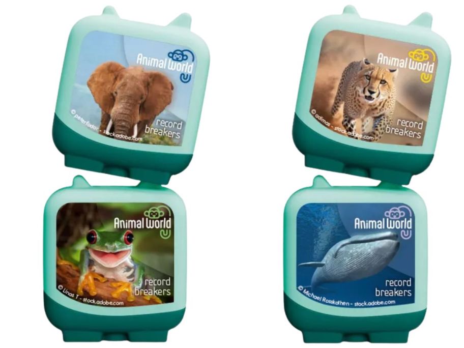 tonies Animal World: Elephant & Frog Clever Tonies 2-Pack and tonies Animal World: Cheetah & Blue Whale Clever Tonies 2-Pack